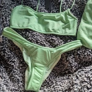 NWT S Triangl Lime Mica Bikini set w Bag